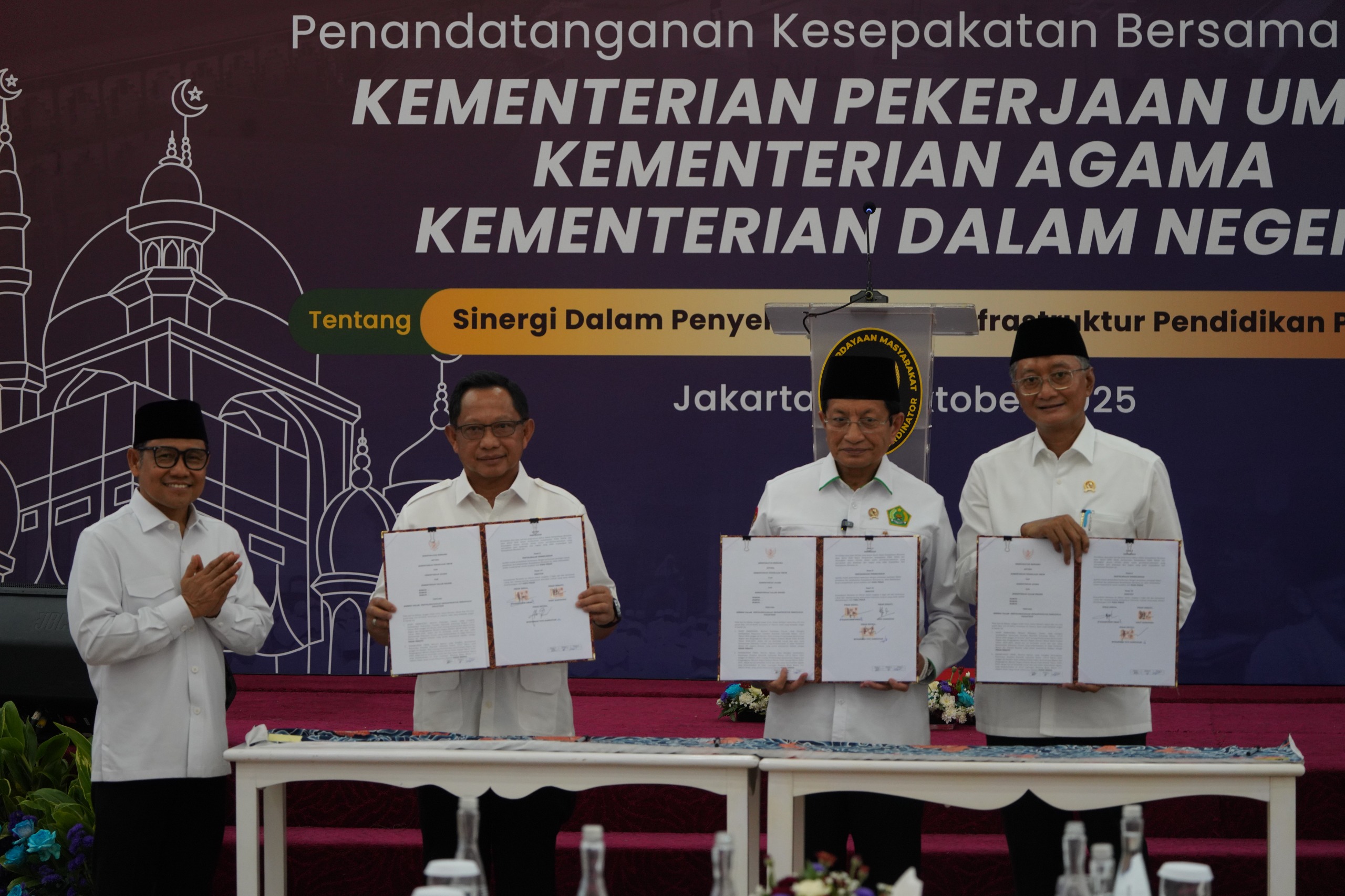Kementerian PU, Kemenag, dan Kemendagri Teken Kesepakatan Bersama Bangun Infrastruktur Pendidikan Pesantren